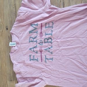 Farm to Table pink Tshirt Large